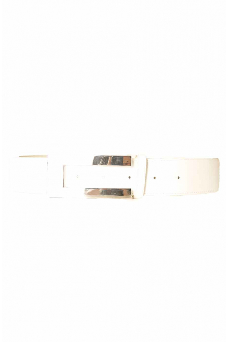 Witte riem met rechthoekige gesp CE 502 - 2