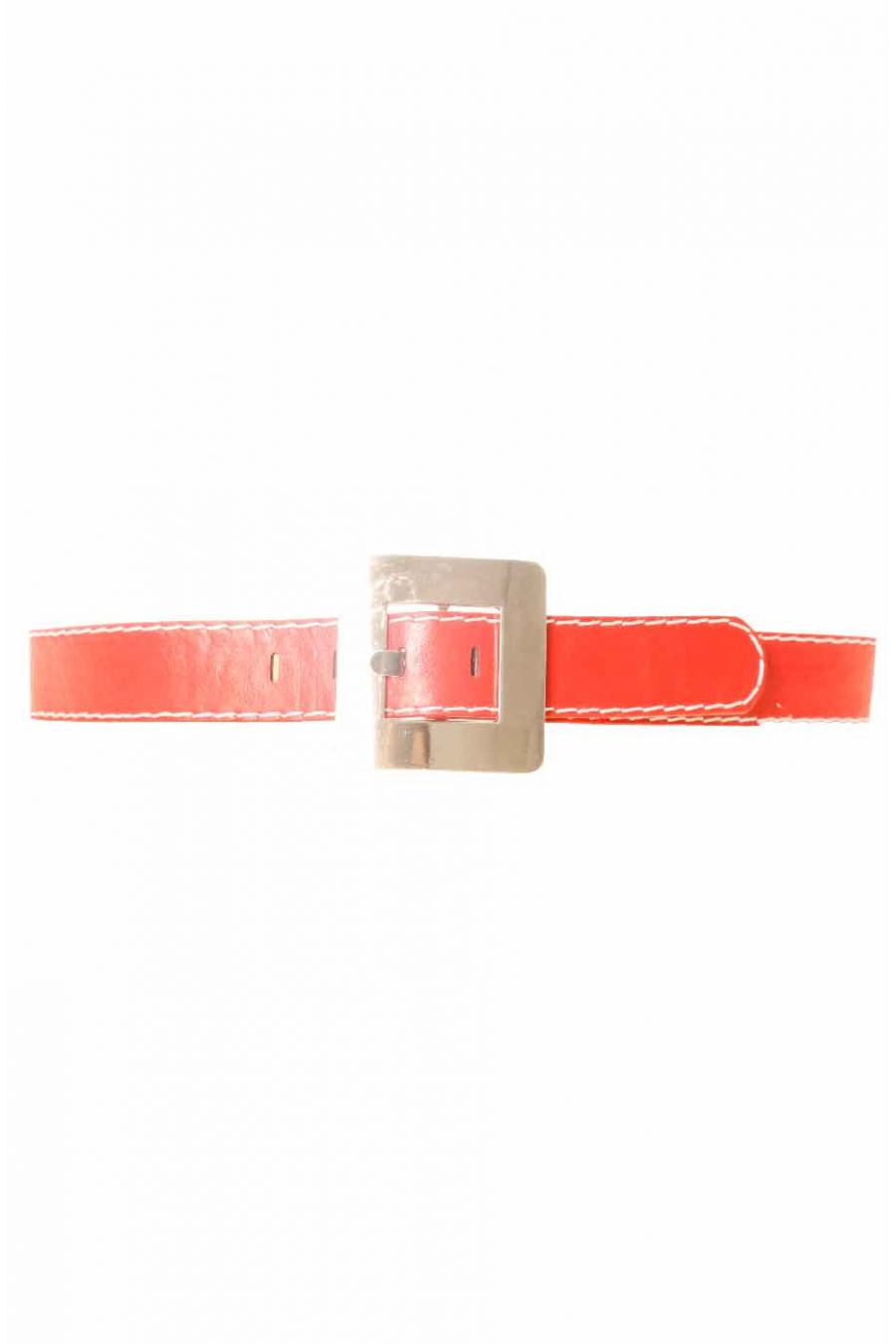 Ceinture Rouge avec couture blanche à boucle carré CE 504 - 4
