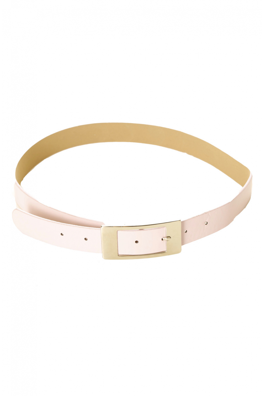 Roze riem met leereffect, vierkante gesp en strass steentjes CE 726 - 1
