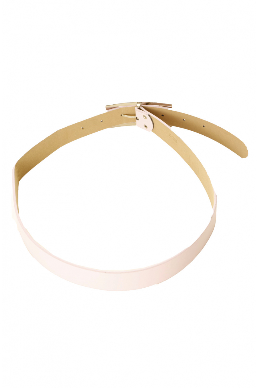 Pink leather-effect belt with square buckle and rhinestones CE 726 - 2