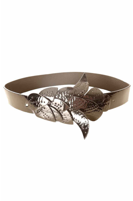 Black belt, leaf pattern buckle BG-PO44 - 2