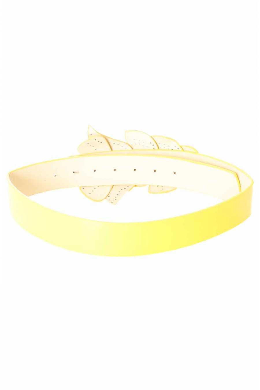 Yellow belt, leaf pattern buckle BG-PO44 - 3