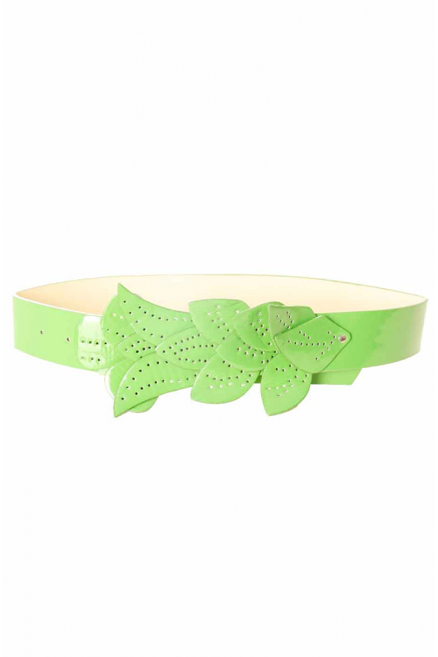 Green belt, leaf pattern buckle BG-PO44 - 2