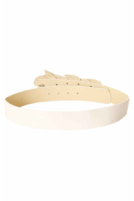 Witte riem, gesp met bladpatroon BG-PO44 - 3