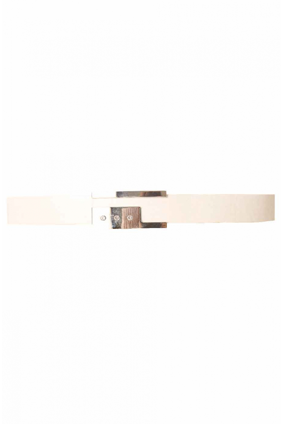 White belt, rectangular buckle with rhinestones BG 0236 - 4