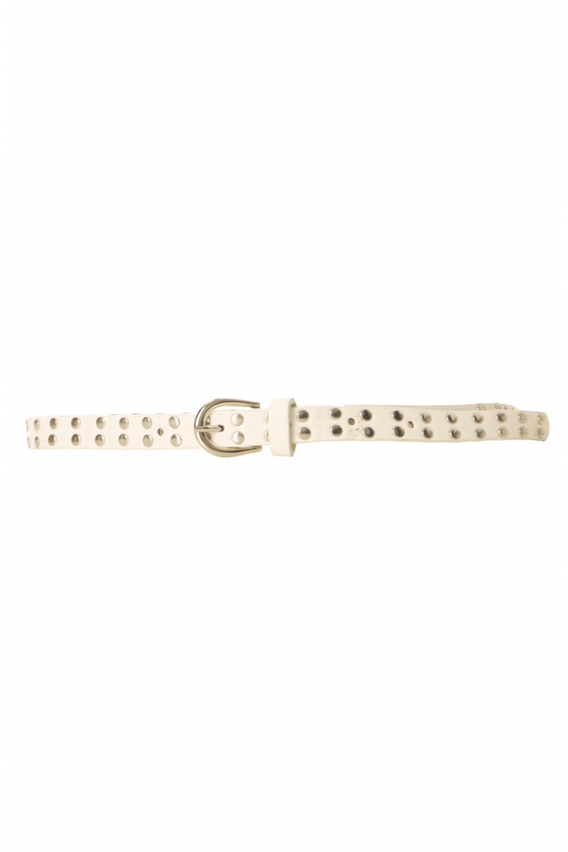 White studded belt with buckle. SG-0971 - 1