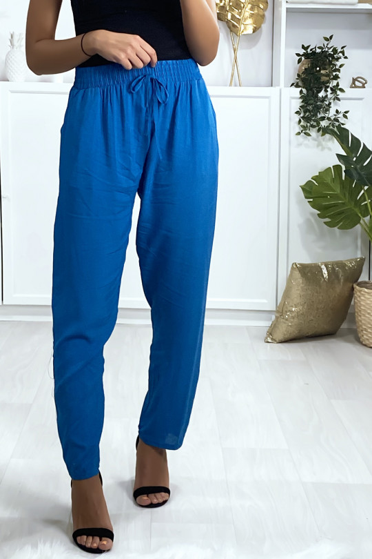 Pantalon bleu en coton avec poches