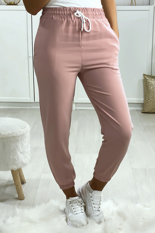 Pantalon jogging rose avec poche serré en bas - 3