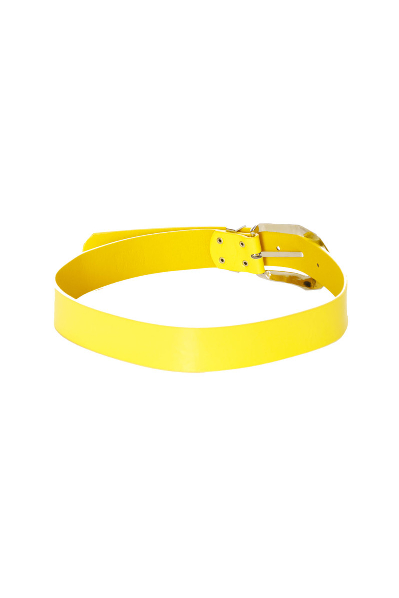 Yellow belt with silver buckle. D7364 - 1