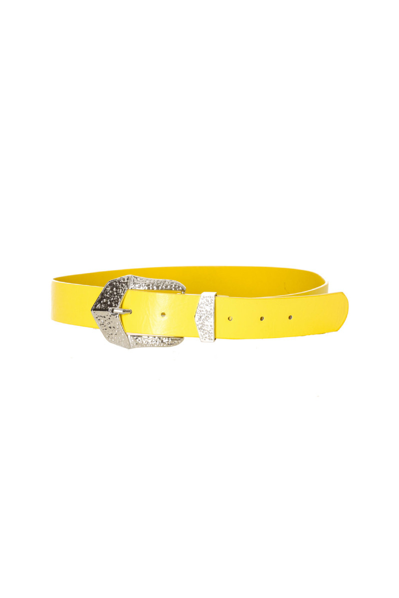 Yellow belt with silver buckle. D7364 - 2