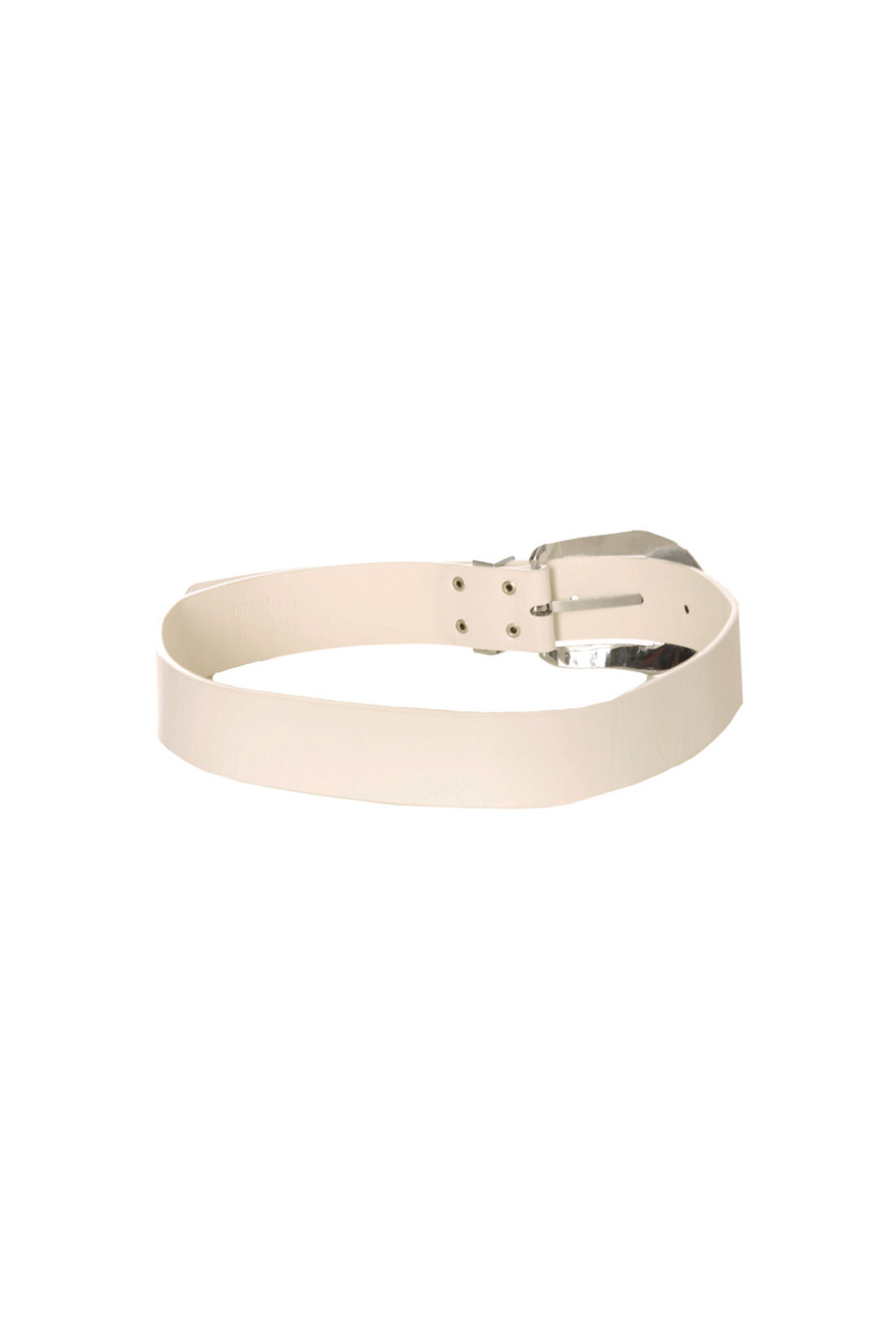 Ceinture blanc avec boucle argenté. D7364 - 1