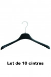 10 black plastic hangers ideal for sweater, coat and cardigan