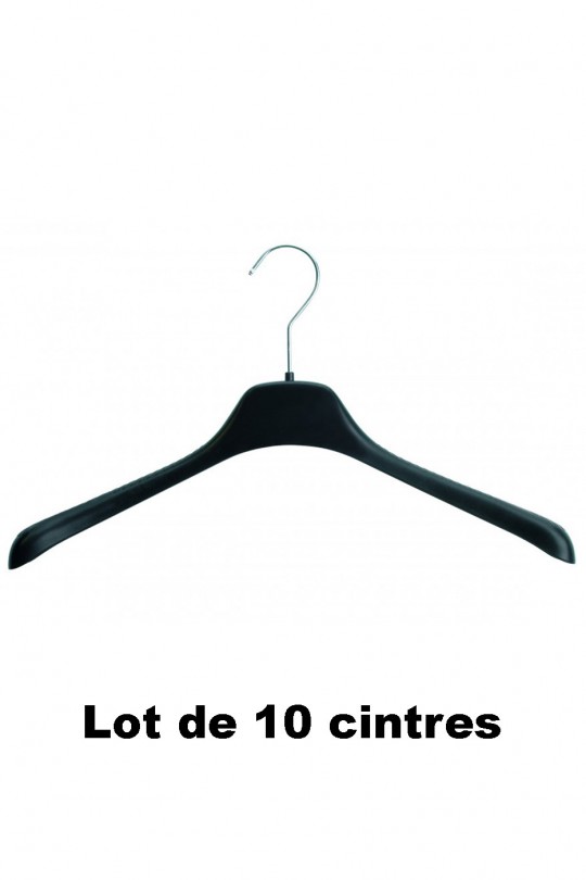 10 zwarte plastic hangers ideaal voor trui, jas en vest - 1