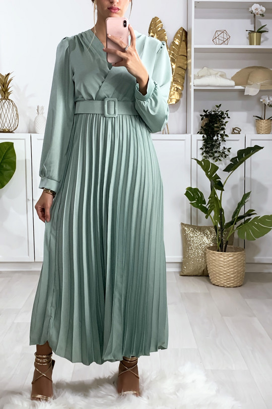 robe longue vert eau