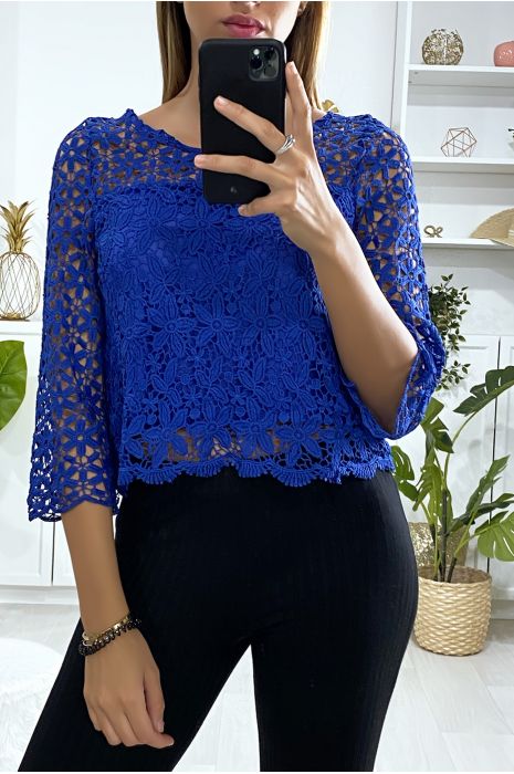 HaHH en dentelle royal doublé à l'avant - 2