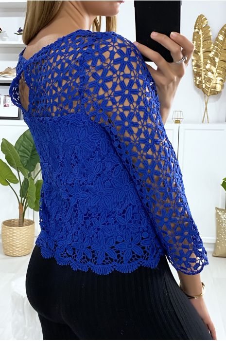 HaHH en dentelle royal doublé à l'avant - 4