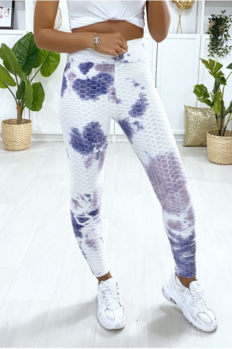 Legging Push Up motif Tie&die violet très fashion - 1