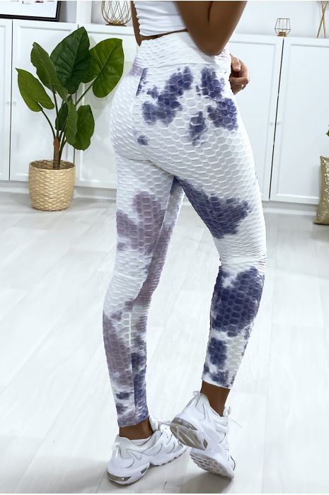 Very fashionable purple tie & die push up leggings - 6
