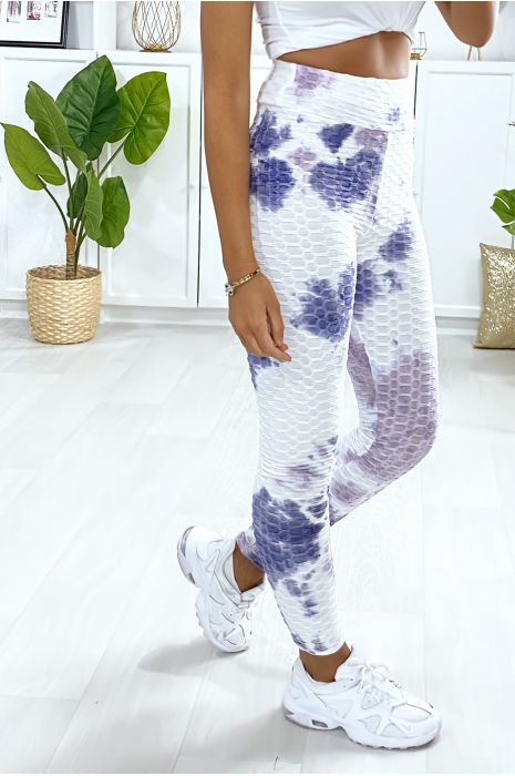 Very fashionable purple tie & die push up leggings - 5