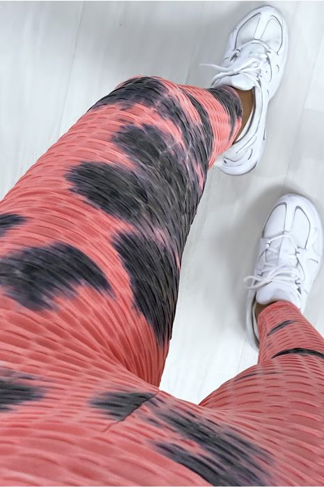 Fashionable fuchsia Tie & die push up leggings - 4