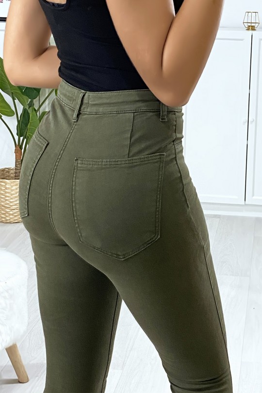Slim jeans in khaki with false front pockets - 6