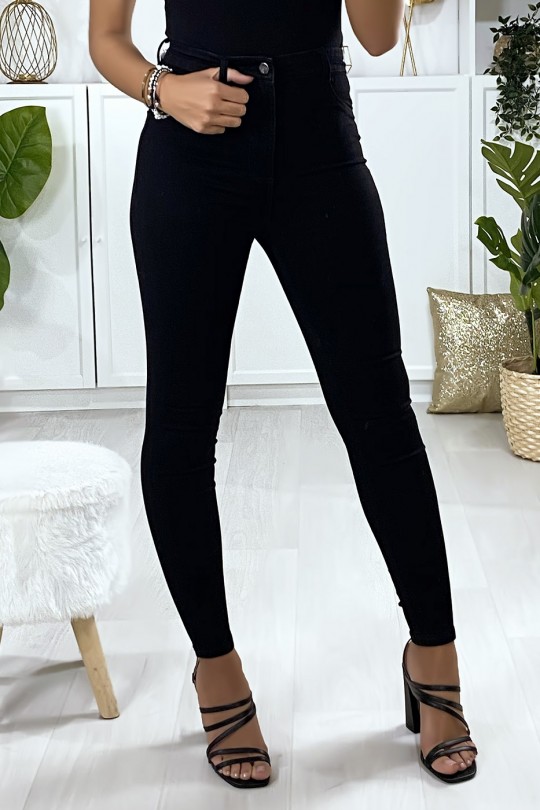Smalle zwarte jeans met nepzakken aan de voorkant - 2