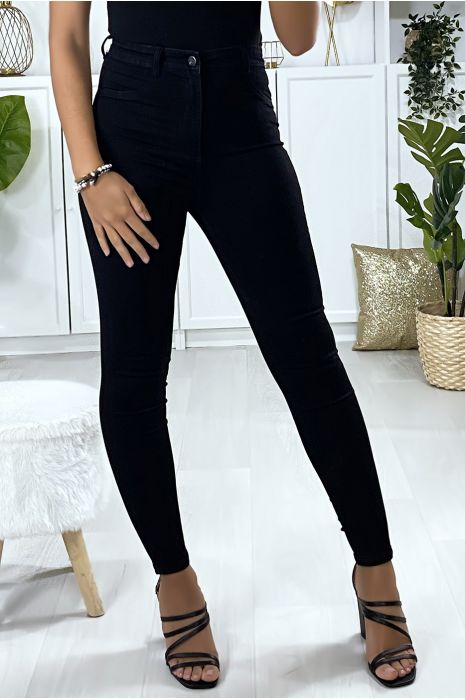 Smalle zwarte jeans met nepzakken aan de voorkant - 1