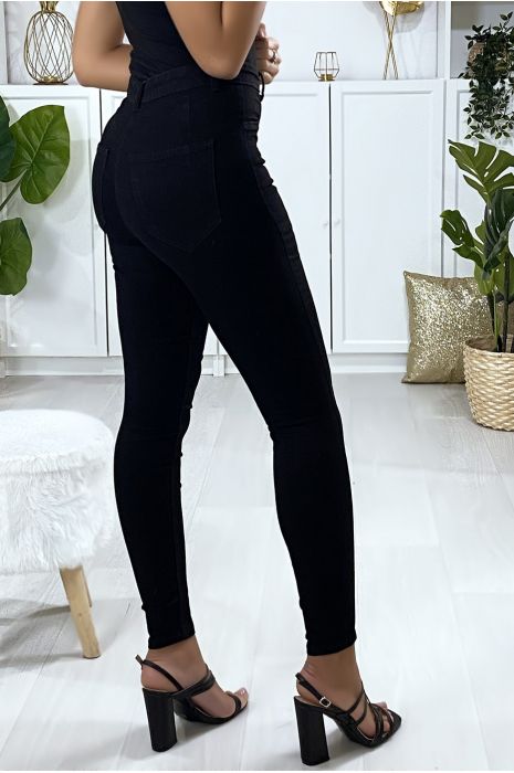 Smalle zwarte jeans met nepzakken aan de voorkant - 3