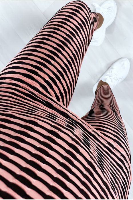 Legging and push up tank top set in pink with pattern - 5