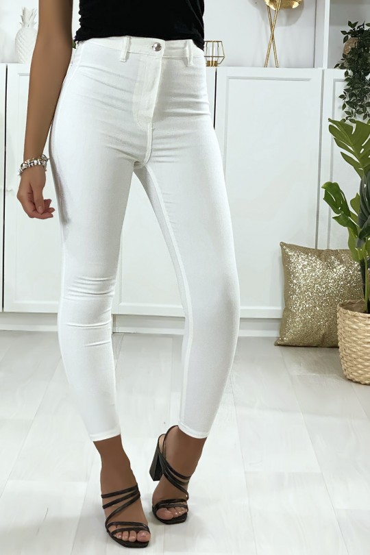 Slim fit jeans in wit met achterzakken - 2