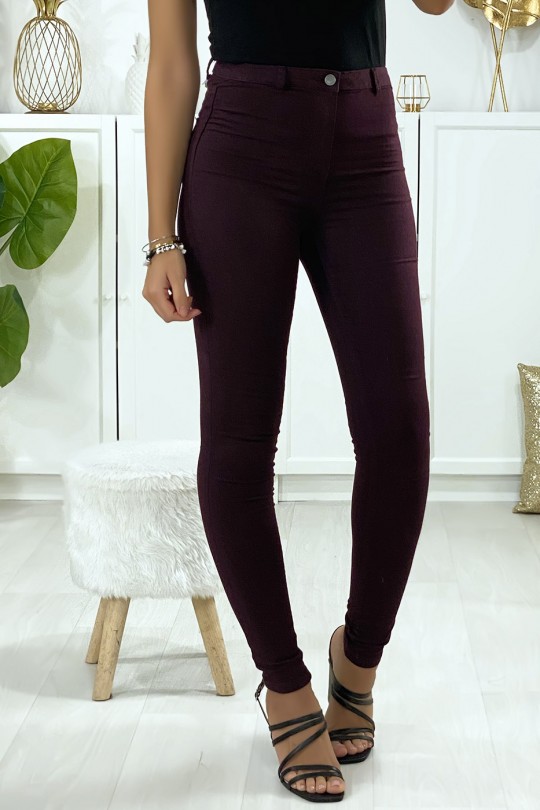 Jeans slim en violet avec poches à l'arrière - 2