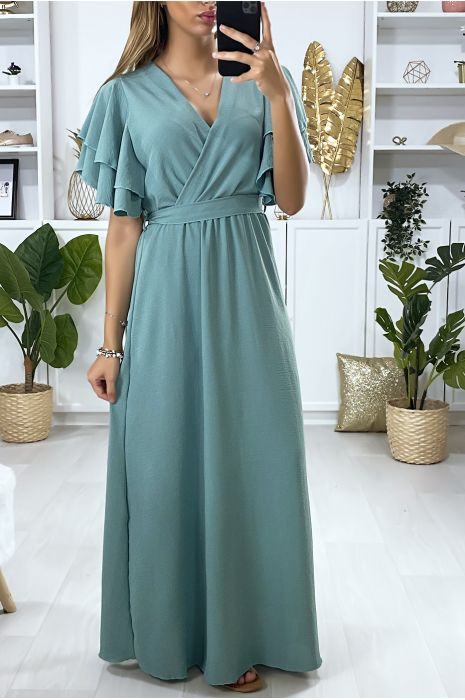 robe longue vert eau