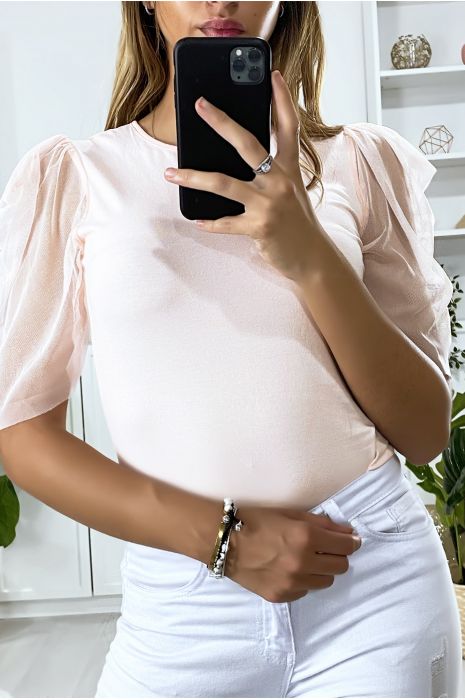 Roze bodysuit met sluiermouwen - 5