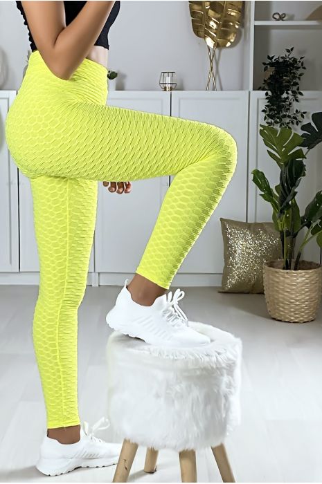 Zeer modieuze gele Push Up legging. De bestseller van dit moment - 5