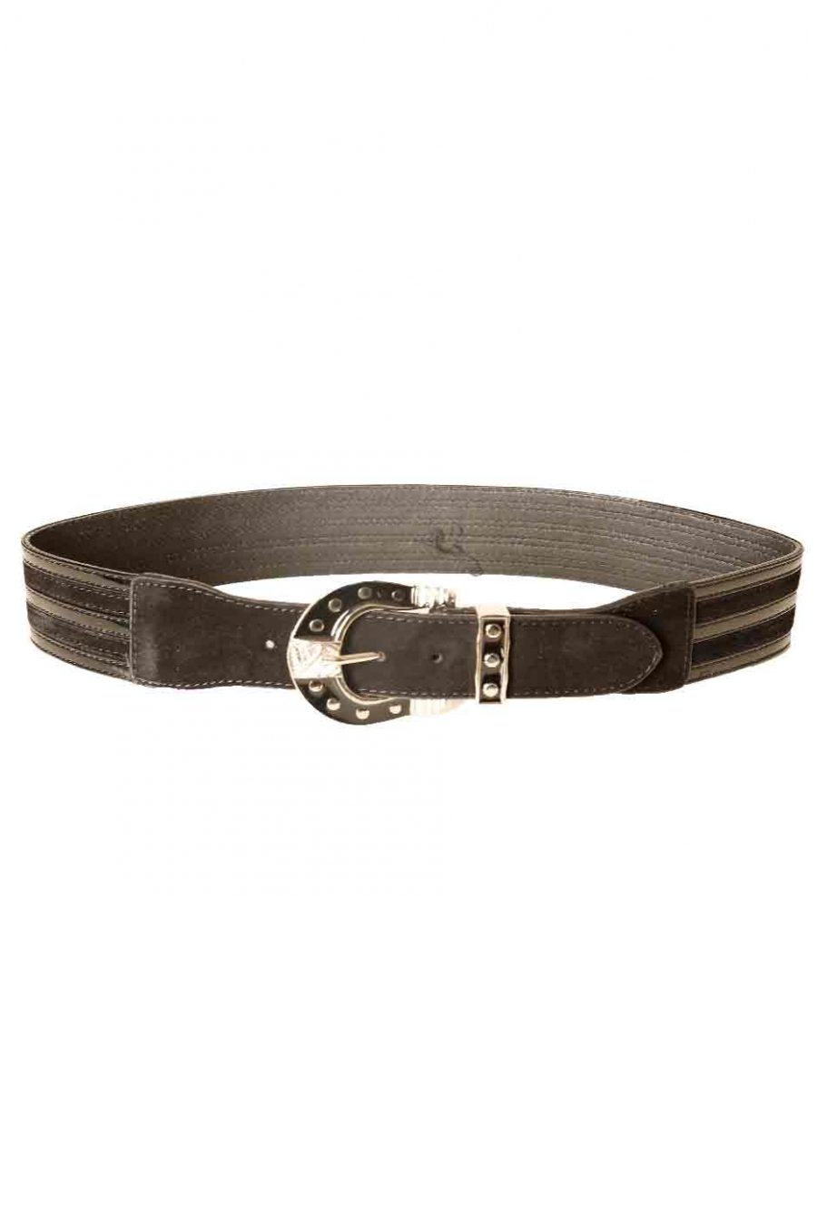 Ceinture Noir large avec boucle fantaisie noir BG-0088 - 2