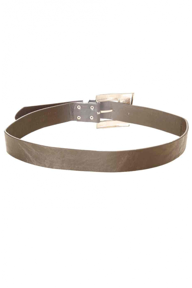 Black leather-look belt with geometric fancy buckle SG-0427 - 3