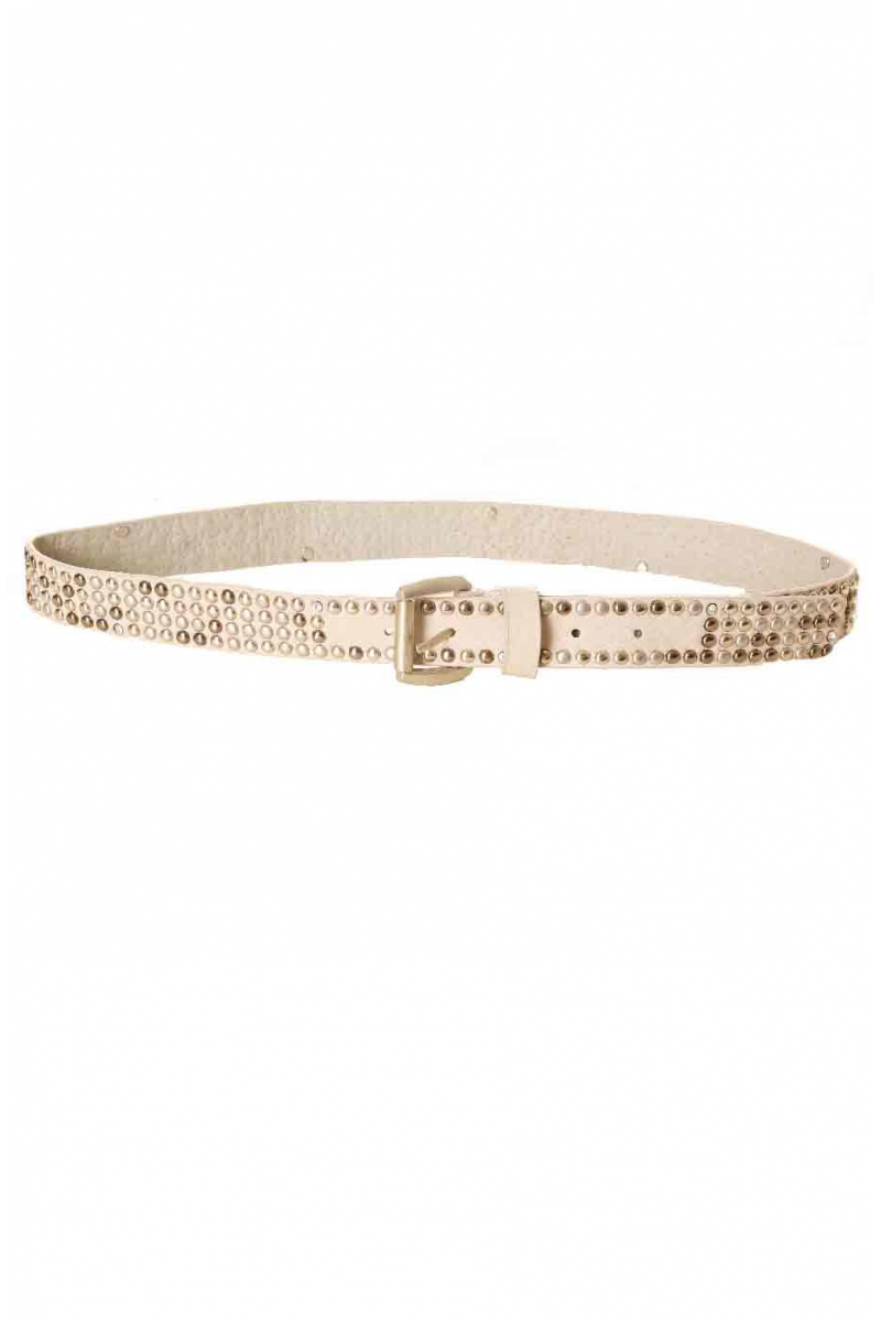 Fine taupe belt with small buckle SG-0974 - 2