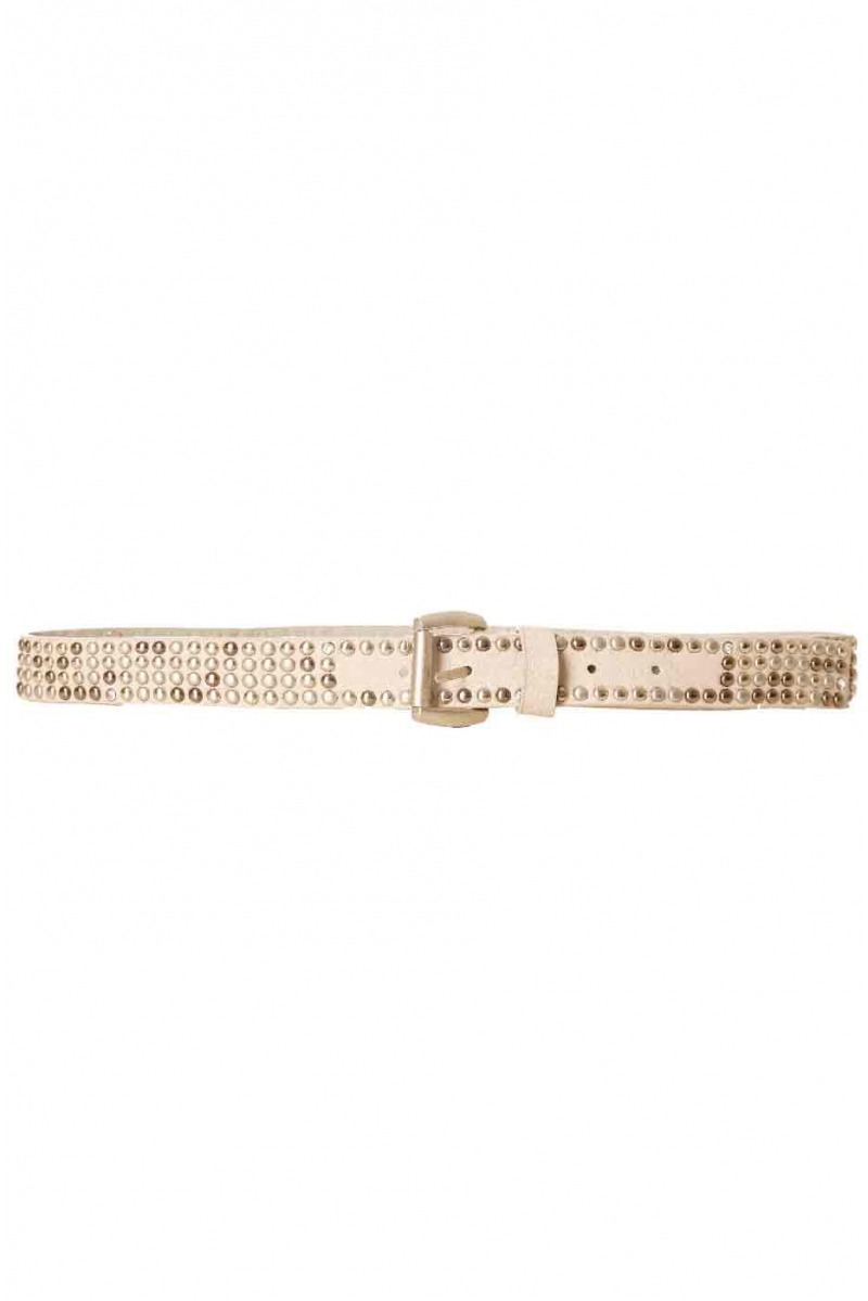 Fine taupe belt with small buckle SG-0974 - 4