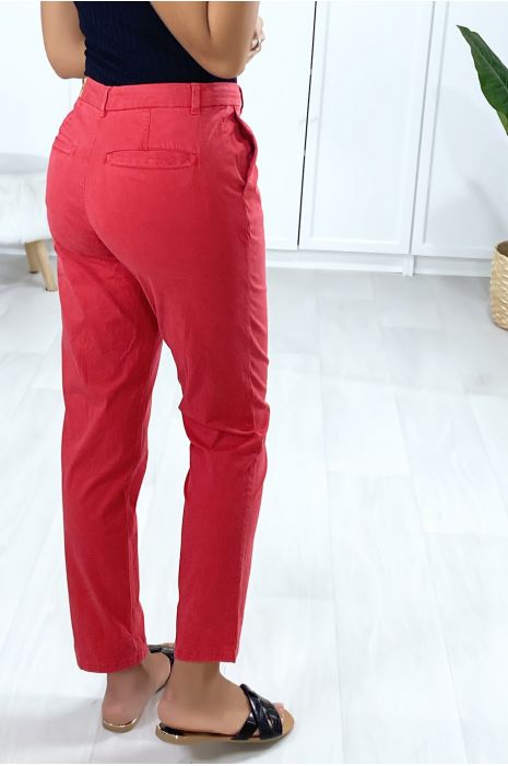 Fuchsia sigarettenbroek met zakken - 4