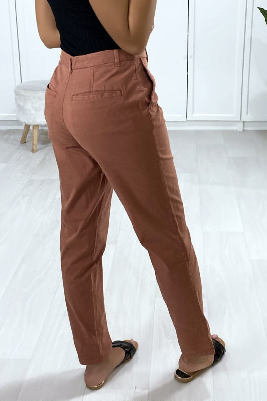 Salmon cigarette pants with pockets - 4