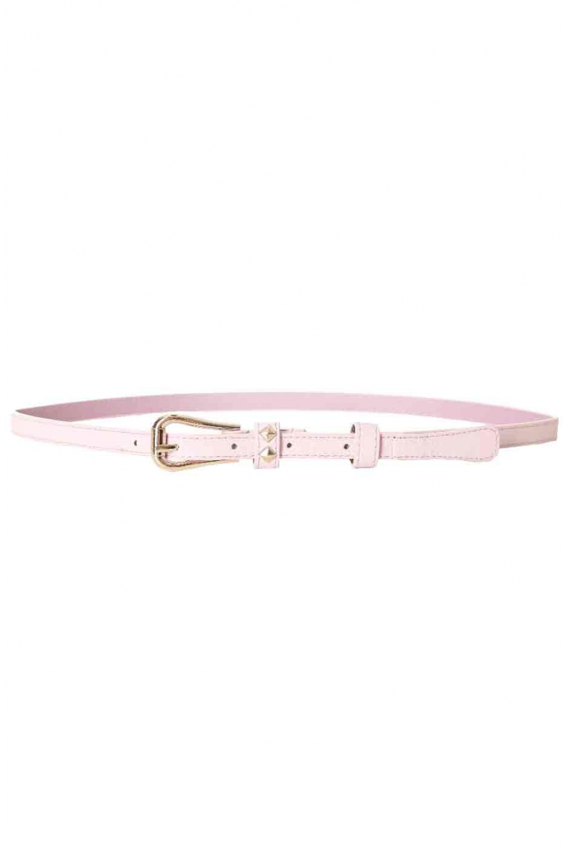 Thin pink belt with tightening buckle SG-0469 - 2