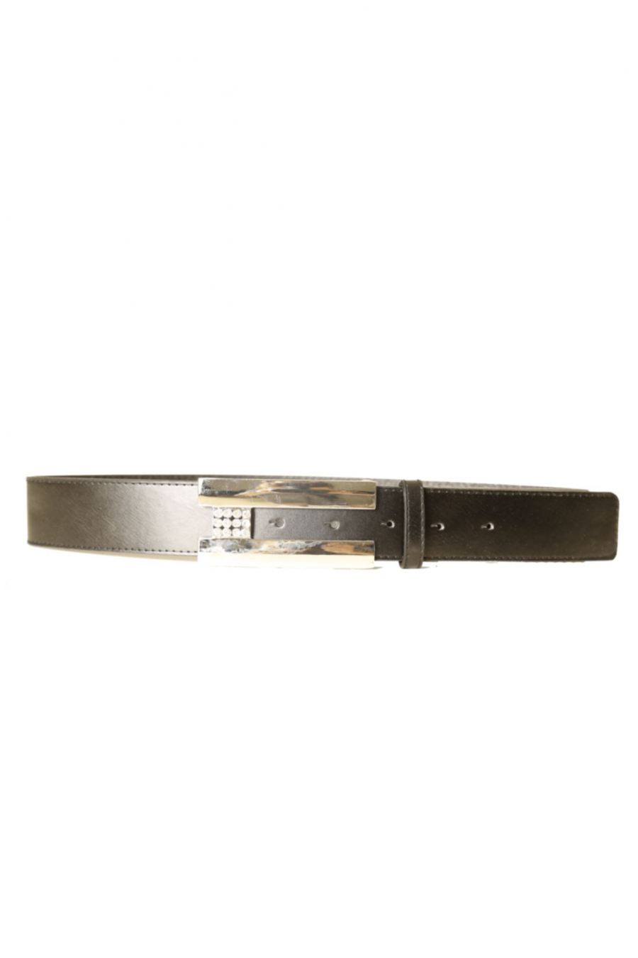Black belt with rhinestone rectangle buckle BG8001-61 - 3