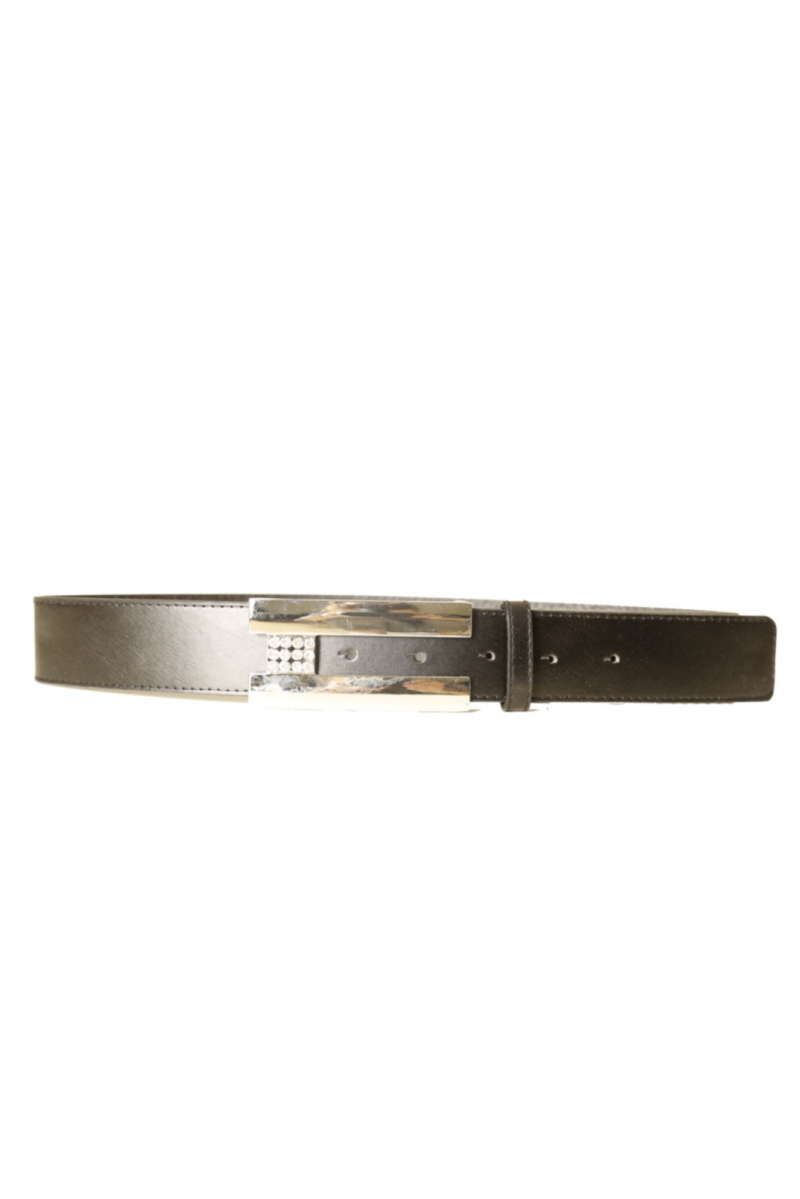 Black belt with rhinestone rectangle buckle BG8001-61 - 3