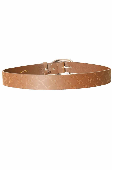 Bruine riem met prints, rechthoekige gesp LDF-0067 - 3