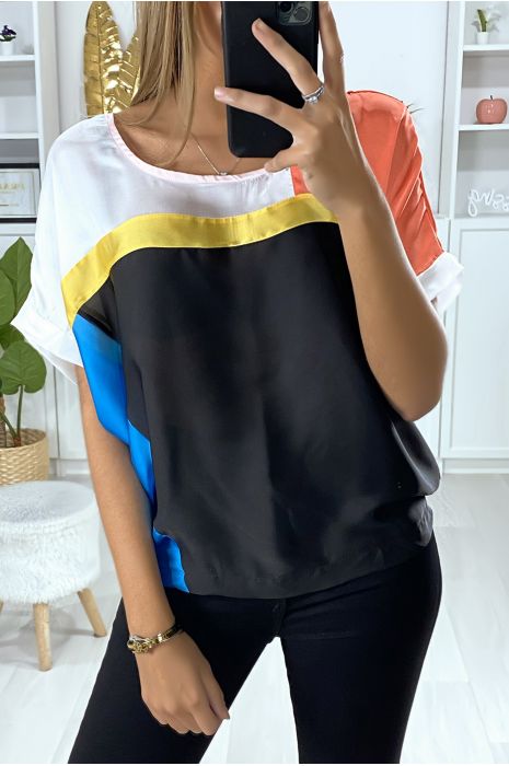 Blouse ample avec plusieurs morceaux multi-color - 1