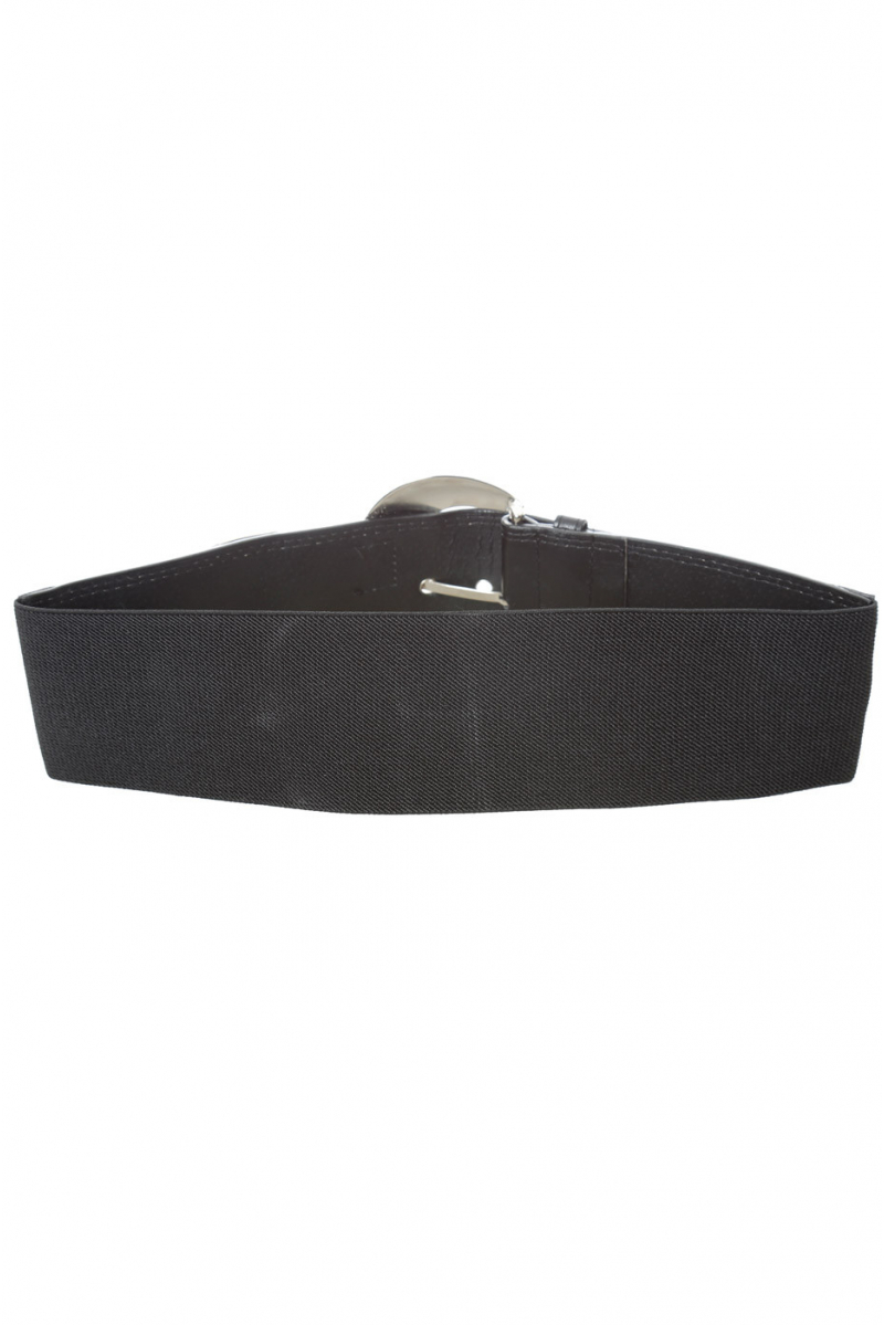 Elastic black belt, large rounded buckle. SG-0306 - 2