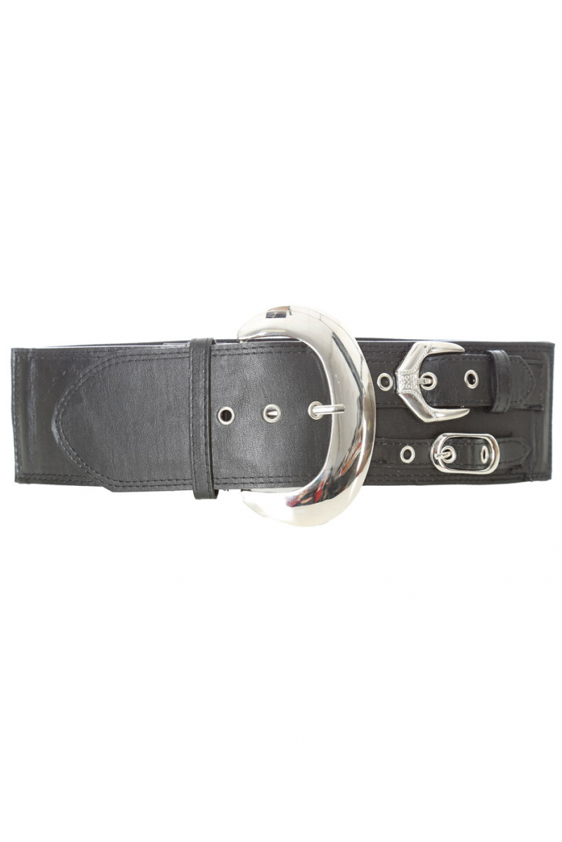 Elastic black belt, large rounded buckle. SG-0306 - 3