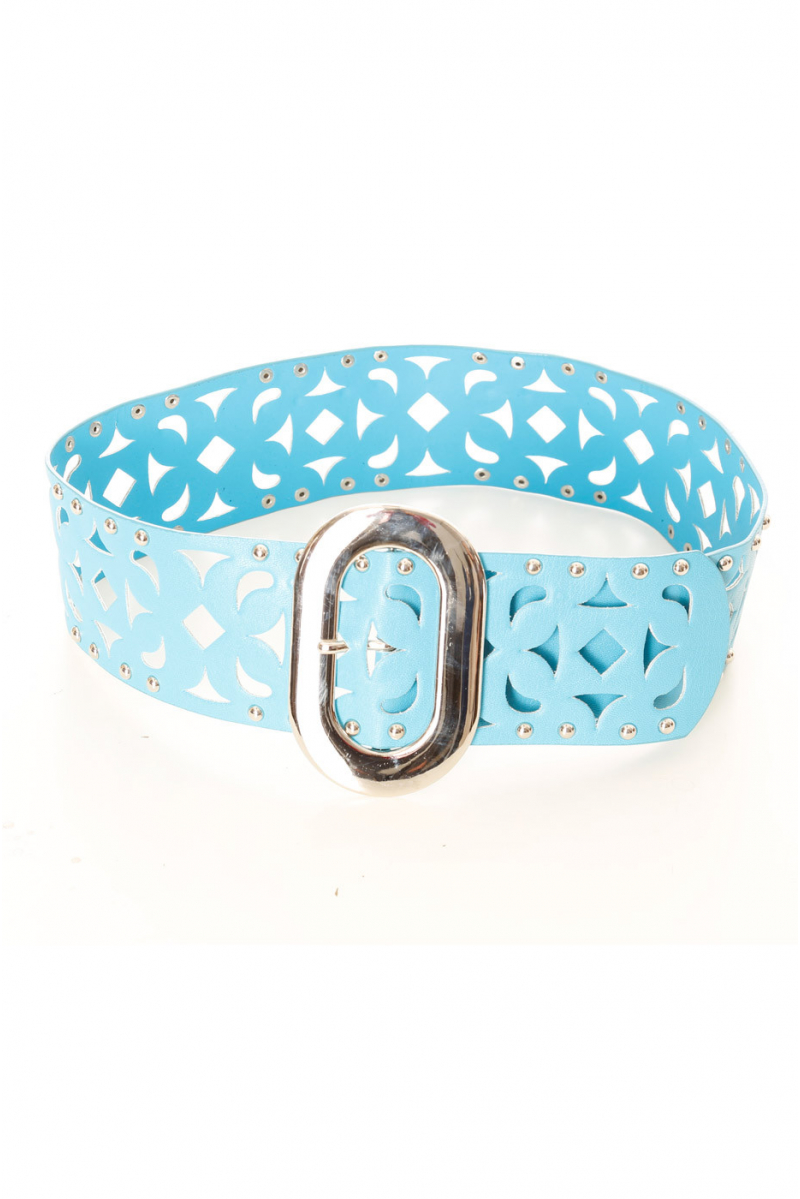 Blue belt with details and studs. SG-0421 - 1