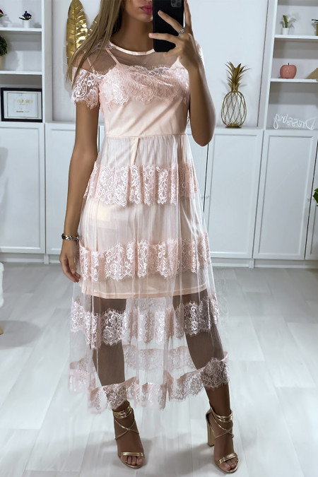 robe rose voile