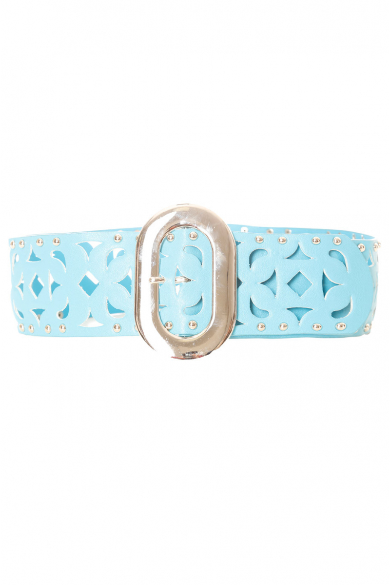 Blue belt with details and studs. SG-0421 - 4
